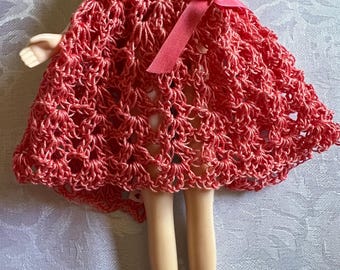 Blythe dress-Melon-Crocheted