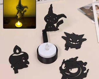 3D Printed Ghost-Type Shadow Projector Set – Gengar, Mimikyu Candle Holder