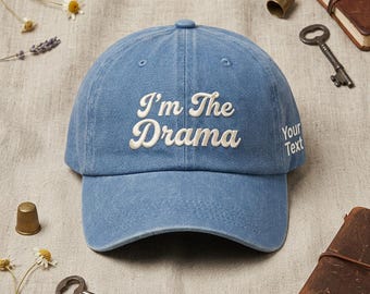 Casquette brodée I'm The Drama, casquette de papa drôle impertinente, casquette de baseball tendance rétro