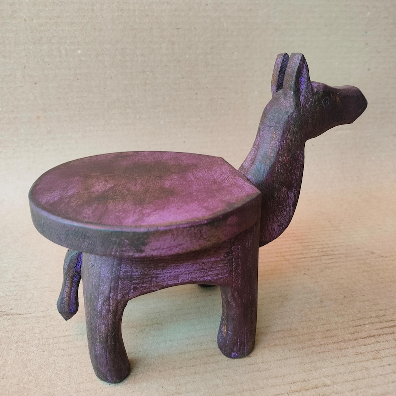 Vintage-style Wooden Camel & Horse Stool | Solid Wood Animal Figurine ...