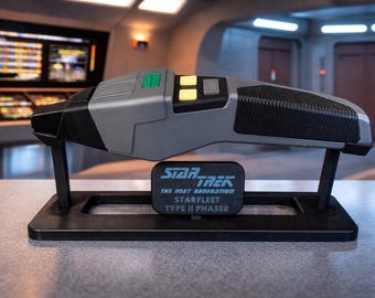 Star Trek TNG Type II Phaser Replica – Screen Accurate Cosplay Prop with Stand