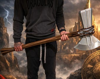 Stormbreaker Inspired Axe Hammer – Cosplay Prop – Large Viking Axe – God of Thunder Weapon – 3D Printed Fantasy Axe – Display Replica
