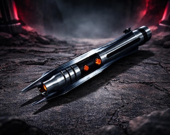 Darth Revan Inspired Lightsaber Prop | 3D Printed Sith Saber Replica, Orange Accents