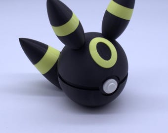 Umbreon Inspired 3D Printed Pokeball | Anime Collectible Display Prop