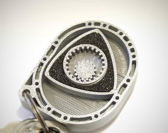 3D Printed Rotary Engine Fidget Keychain – Wankel Spinner JDM RX7 RX8 Keyring