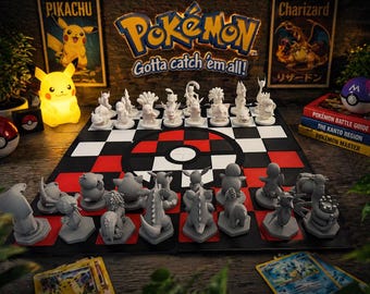 3D Printed Creature Chess Set – Fantasy Game Pieces, Custom Board, Display Collectible