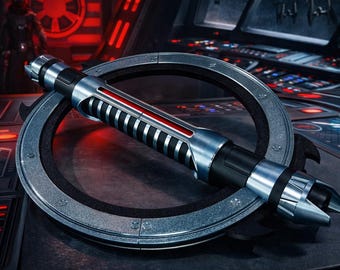Sable de luz de doble hoja de inquisidor – Réplica de sable giratorio – Arma de cosplay Sith – Réplica inspirada en Star Wars – Sable de exhibición impreso en 3D