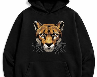 Embroidered Panther Hoodie | Oversized Cotton Streetwear