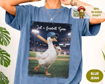 Comfort Colors®  Just a Baseball Goose shirt, Funny Baseball Game Day Shirt, Retro Sports Tee, Sports Mom Shirt, baseball mama shirt