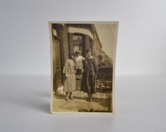 Vintage Old Small Photograph, Family Portrait, 2 Woman with a girl, Sepia Colour, Date Uknown