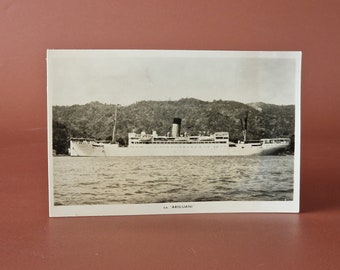 Vintage Postcard 1926-1956 RPPC British Steam Ship SS Ariguani - Original Real Photo Postcard Unused Unposted