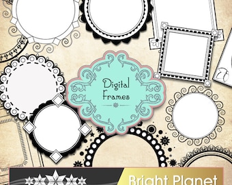Fancy frames vector graphics digital images - INSTANT DOWNLOAD - digital clip art, digital images