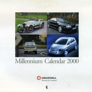 Vintage Vauxhall Millenium Calendar 2000, genuine vauxhall promotional material