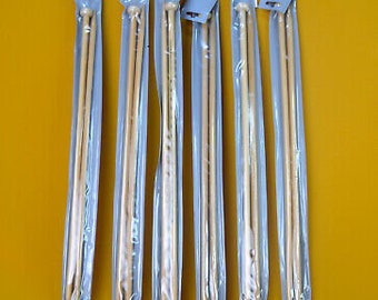 6 x One pair of Wendy 7mm Bamboo Knitting needles, New