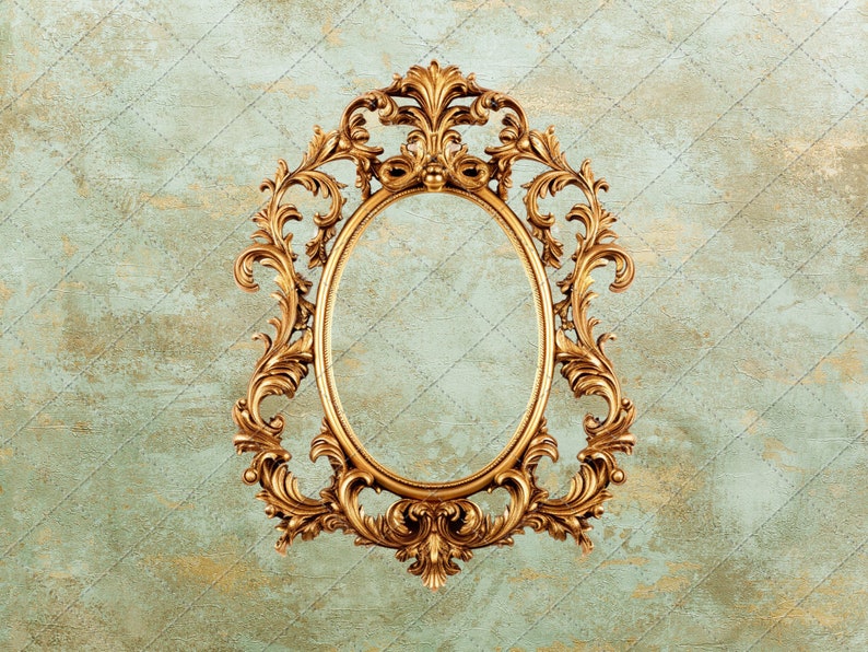 Antique Gold Frames Clipart Graphic Images - Rococo Style Gold Vintage ...