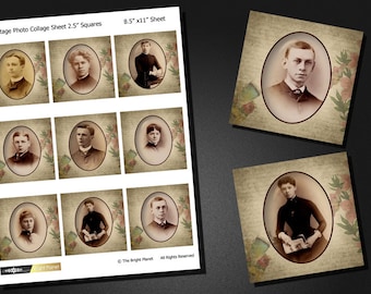 Antik Vintage Fotobilder, digitale Collage Blatt, digitaler Download, alte Fotografie-Collage - INSTANT DOWNLOAD