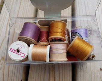 13 Assorted vintage Reels Cotton Sewing Thread, Job Lot, Sylko, Coats, Uiltje