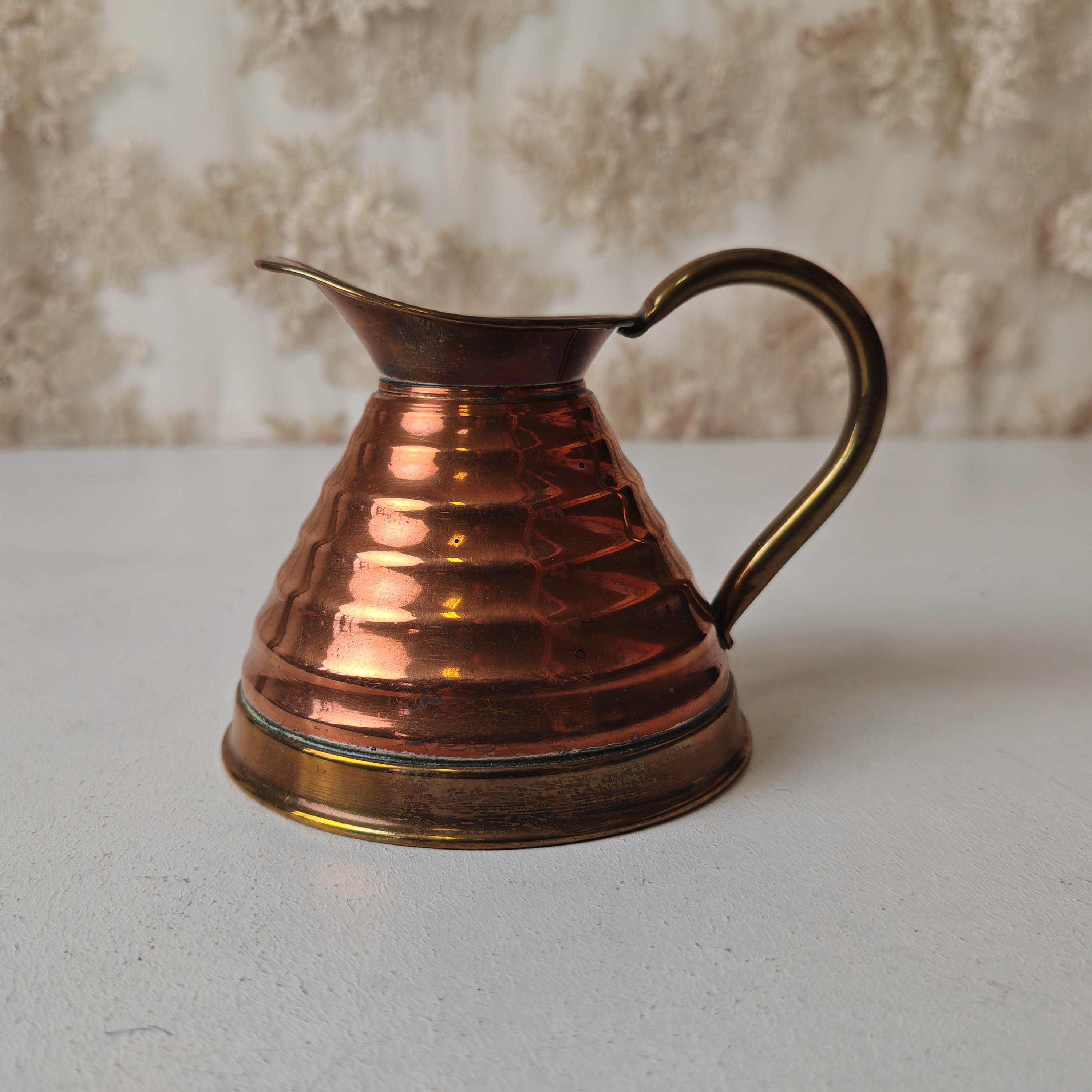 Vintage Weba Ware Copper and Brass Mini Pitcher - Traditional English Tableware, 10cm Tall