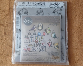 Sizzix Framelits Tim Holtz Mini Bird Crazy Things Die Set 51pc 660949 Unused