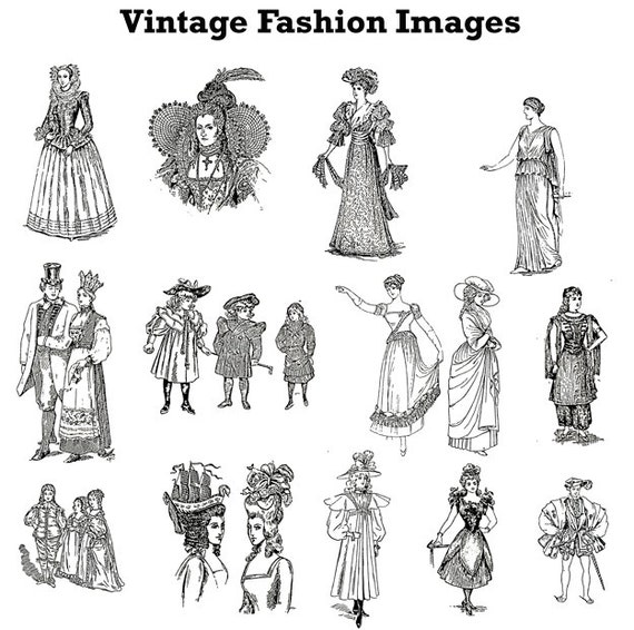 80 Digital Vintage Fashion Images for Cards, Crafts, Decoupage