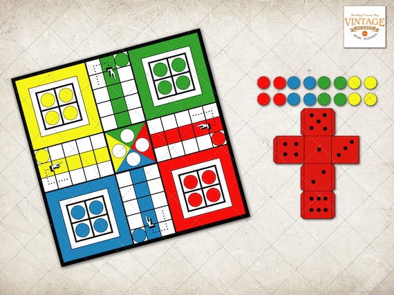 Free Printable Ludo Board Game with Dice and Tokens