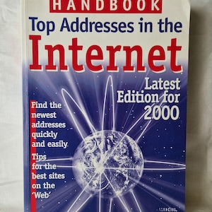 Handbook of top addresses in the internet Year 2000 Edition Rare Vintage Book