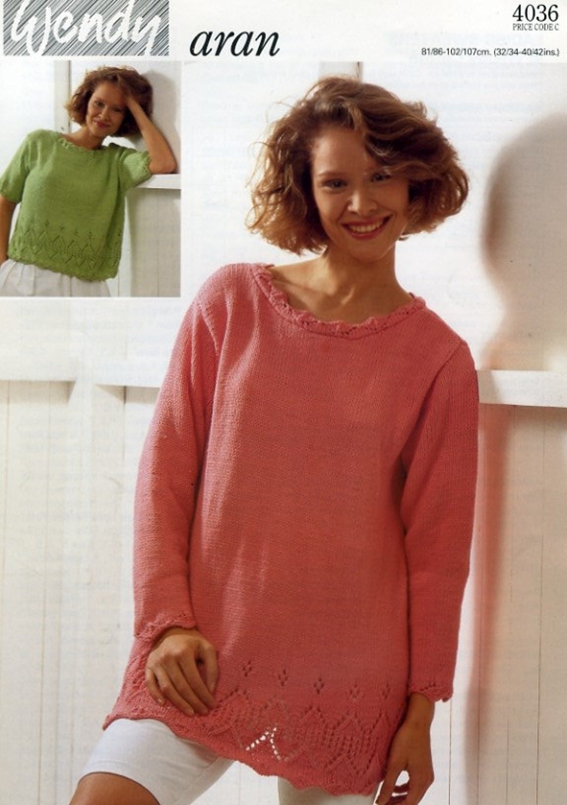 Wendy Knitting Pattern Number 4036 for Ladies Sweaters in Etsy