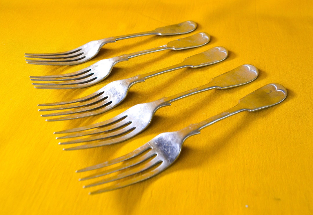 Set 5 Vintage Nickel Silver Forks , 16cm Long Etsy