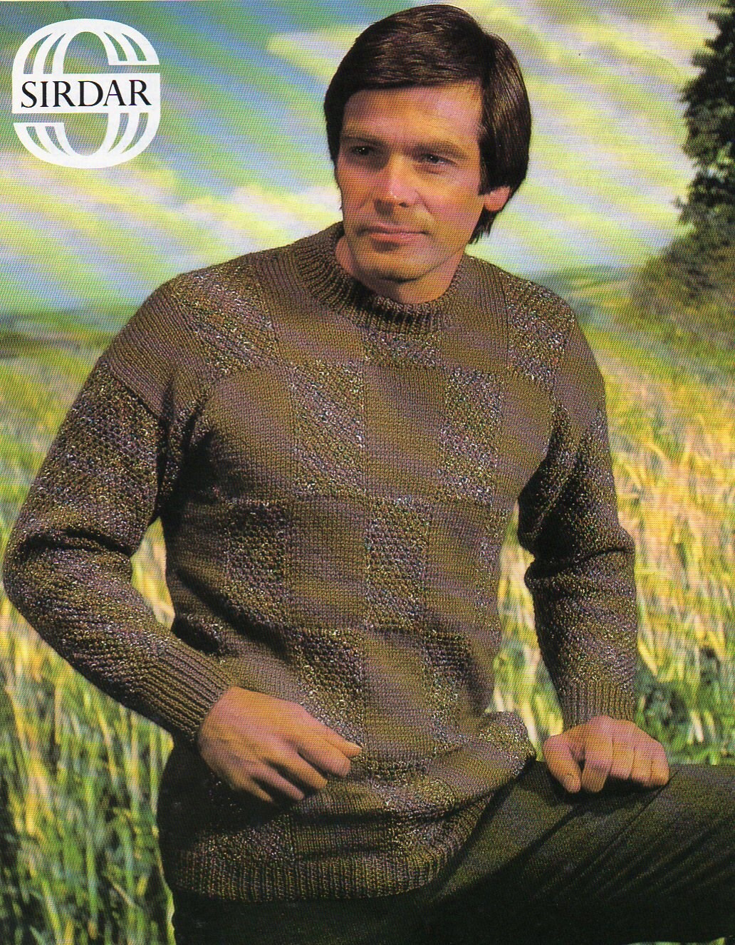 Original Knitting Pattern Leaflet Sirdar 6551 to Knit Mens Sweater Two