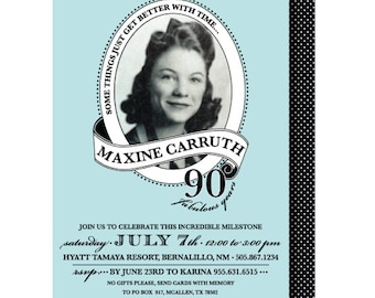 90th birthday invitations etsy