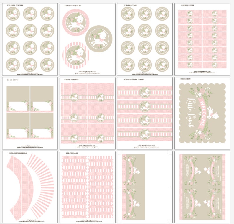INSTANT DOWNLOAD Little Lamb Shower Party Printables Lamb - Etsy