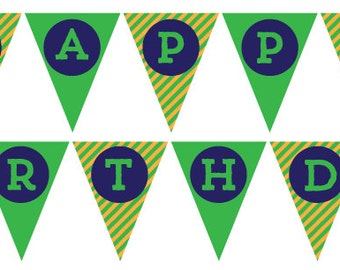 INSTANT DOWNLOAD - Dinosaur Birthday Banner, Digital File, Boys Happy Birthday Sign