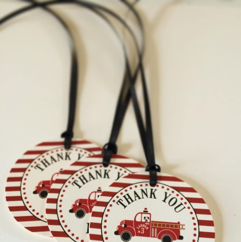 Vintage Fire Truck Birthday Invitation with a dalmatian fire dog driving a firetruck with burned edges and red stripes. Sound the alarms image 7