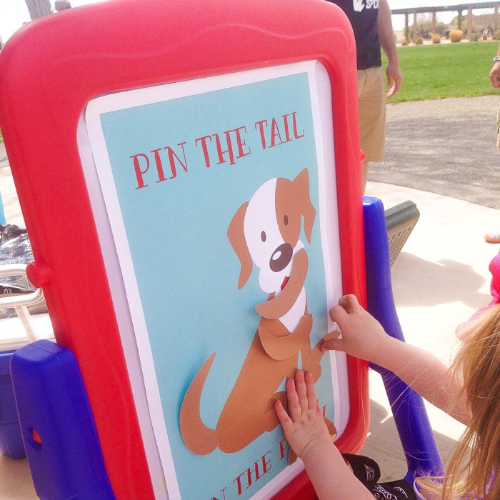 INSTANT DOWNLOAD - Pin the Tail on the Puppy birthday game for your p…