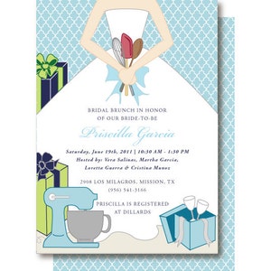 Stock the Kitchen Bridal Shower Invitation, Kitchen Shower Invitations, Recipe Shower Invite, Printable or Printed