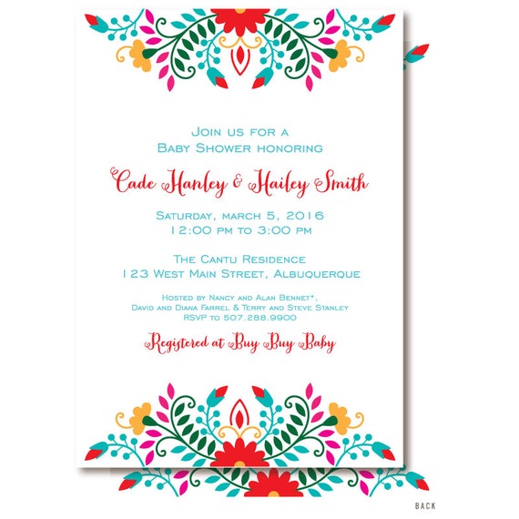 mexican themed baby shower invitations