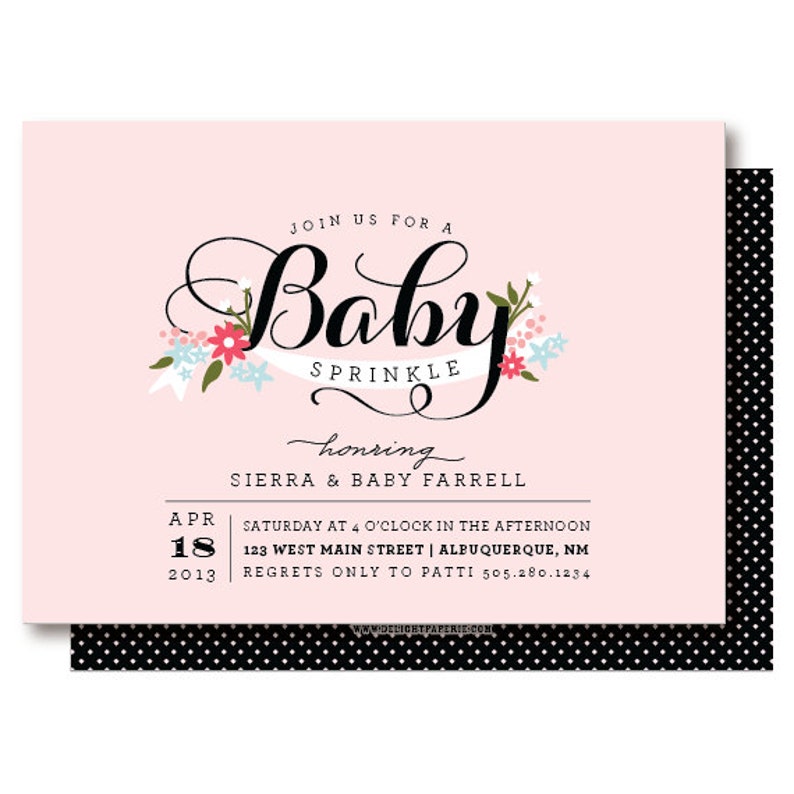 baby girl sprinkle invitations