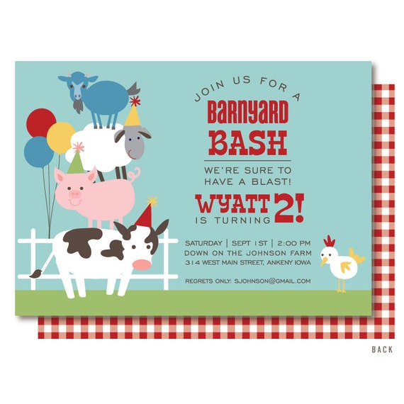 farm birthday invitation barnyard birthday invitation farm etsy