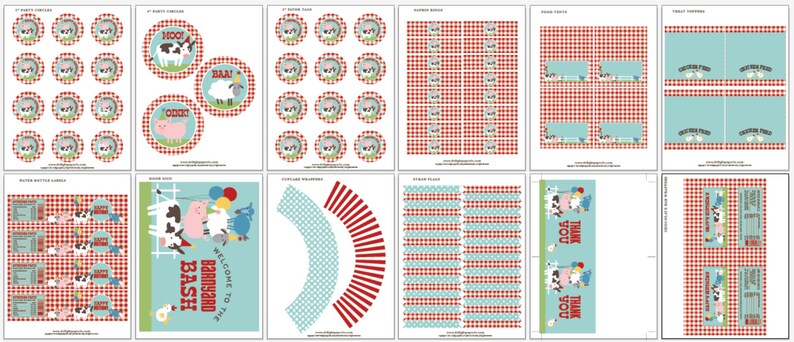 INSTANT DOWNLOAD Farm Birthday Party Printables Barnyard - Etsy