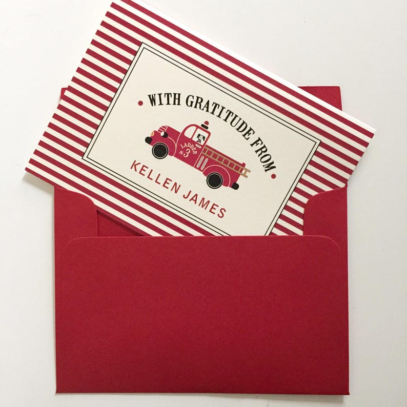 Vintage Fire Truck Birthday Invitation with a dalmatian fire dog driving a firetruck with burned edges and red stripes. Sound the alarms image 9