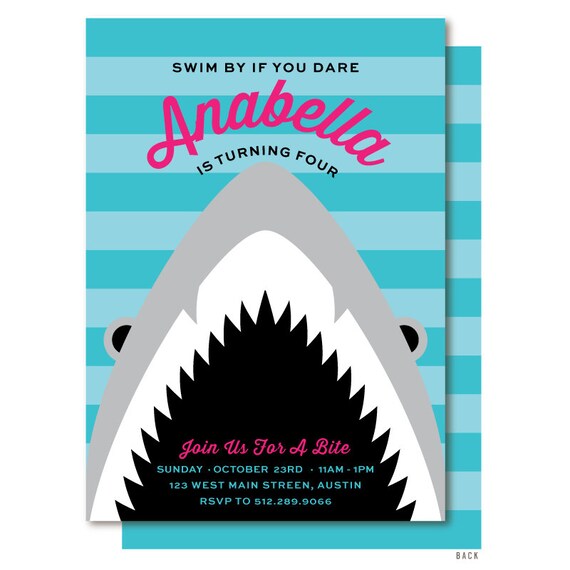 Shark Birthday Party Invitation Wording 5
