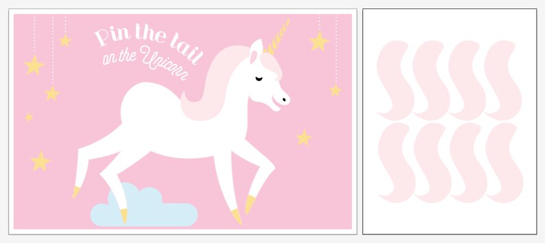 instant download pin the tail on the unicorn for your etsy