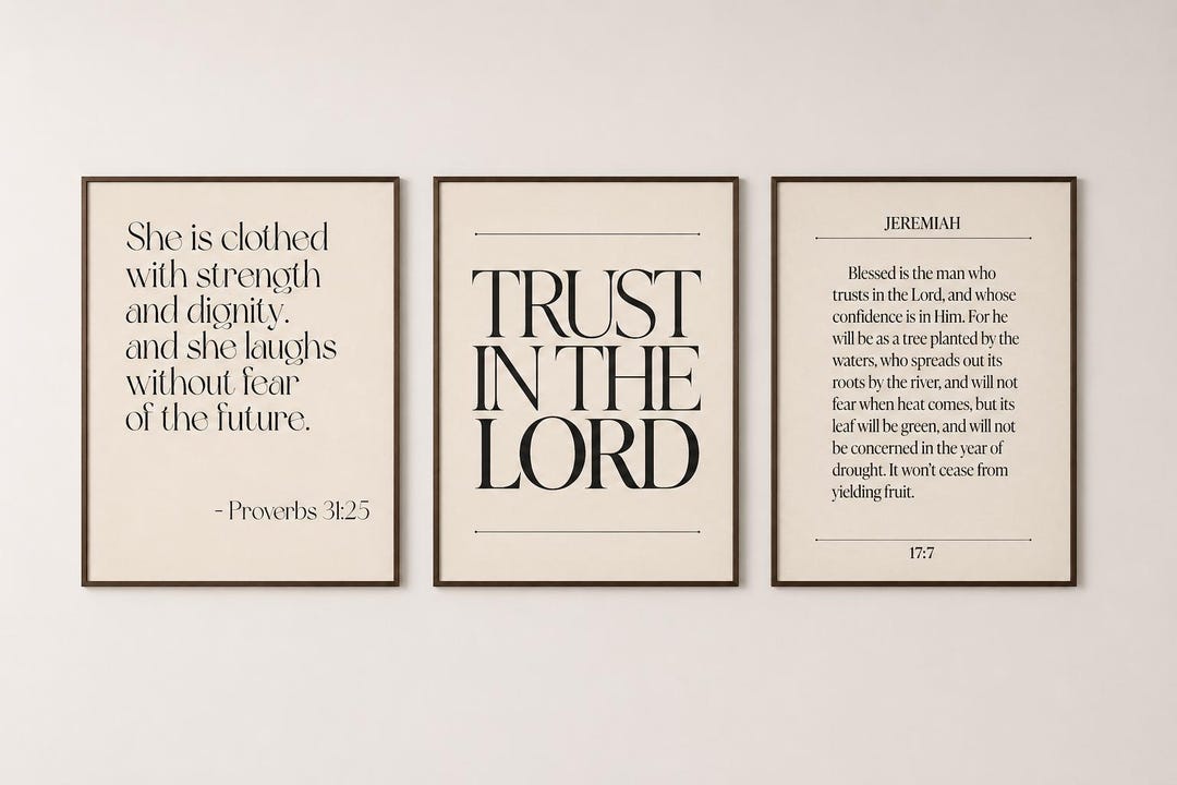 Christian Scripture Wall Art Set – Bible Verse Prints – Neutral ...