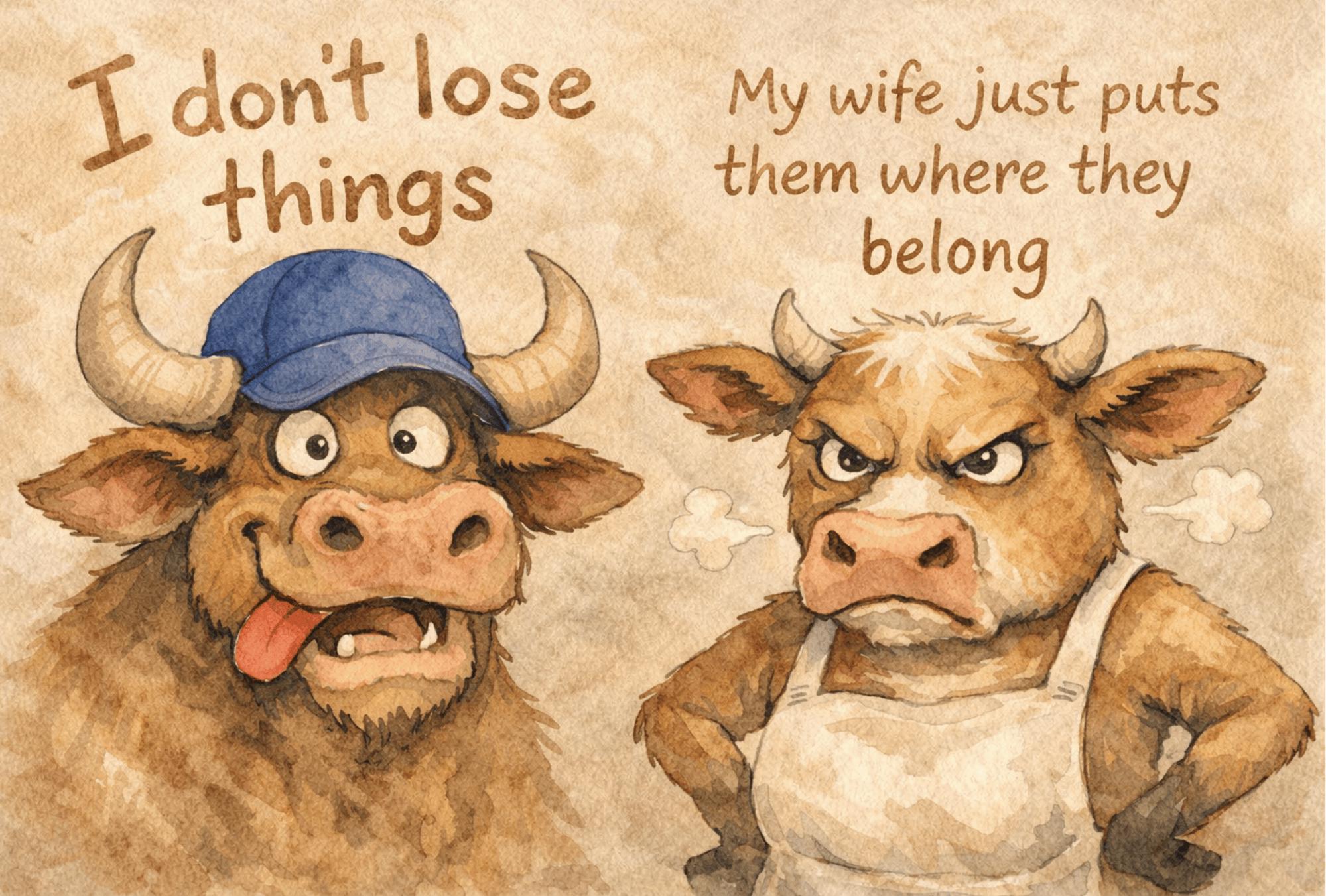 Funny Cow Couple Wall Art | Husband Wife Humor Printable | Digital