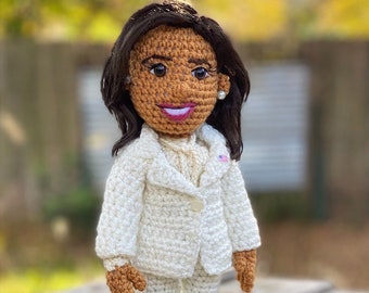 PATTERN PDF Vice President Kamala Harris Crochet Amigurumi Crochet Doll Pattern