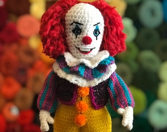 PDF Classic Creepy Clown doll Horror Crochet Amigurumi Crochet Doll PATTERN ONLY