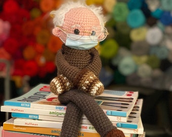 PATTERN PDF BIG Bernie Sanders Sittin' with Mittens Shelf-Sitter Crochet Amigurumi Doll Pattern