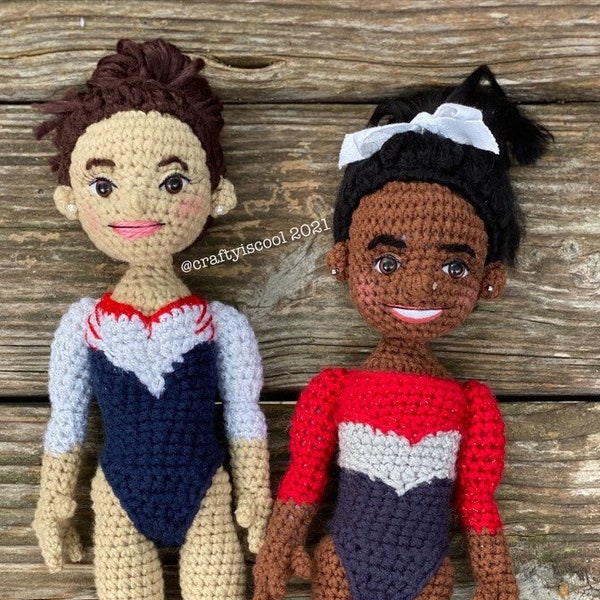 Modèle de crochet de poupée Amigurumi gymnaste