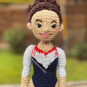 Modèle de crochet de poupée Amigurumi gymnaste image 3