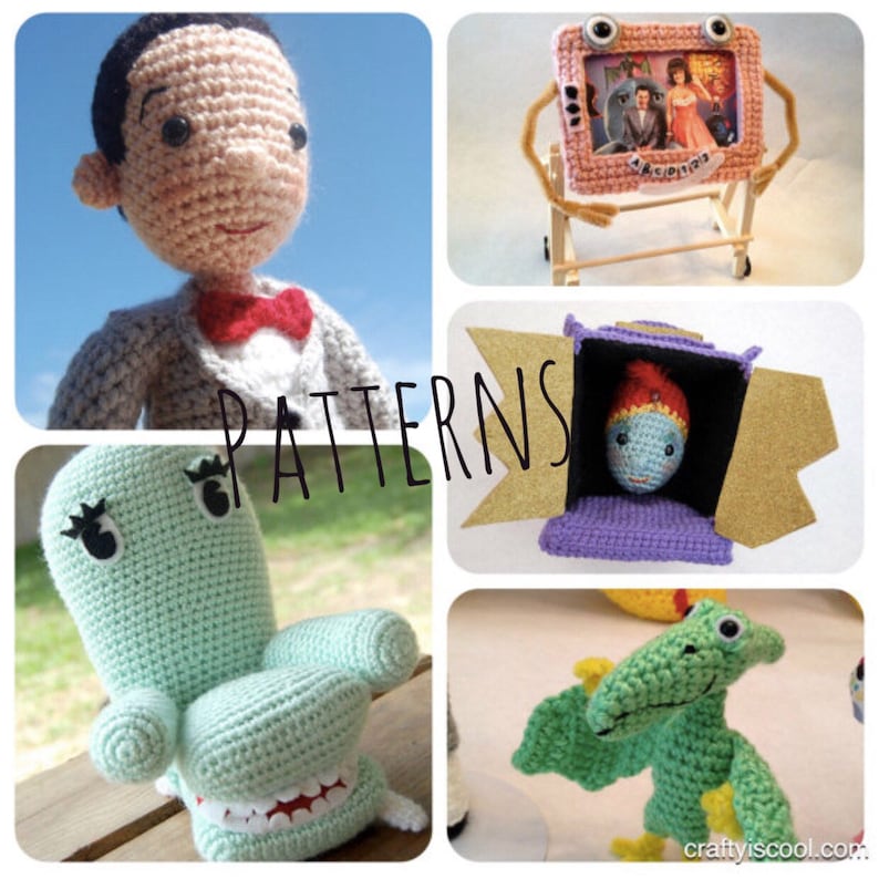 PATTERN PDFs Pee-wee and Friends Pee-wee's Playhouse Crochet doll dolls Amigurumi Crochet Doll Pattern Set 5 patterns image 1